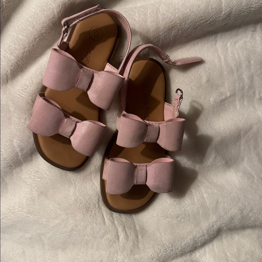Girls Pink Bow Sandals- cat and Jack